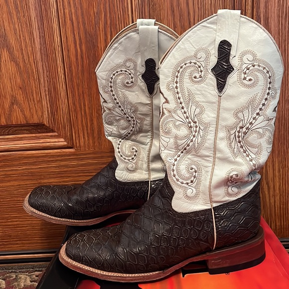 Ferrini Men’s Print Anteater S-Toe Chocolate 9.5D Boots - Picture 2 of 4